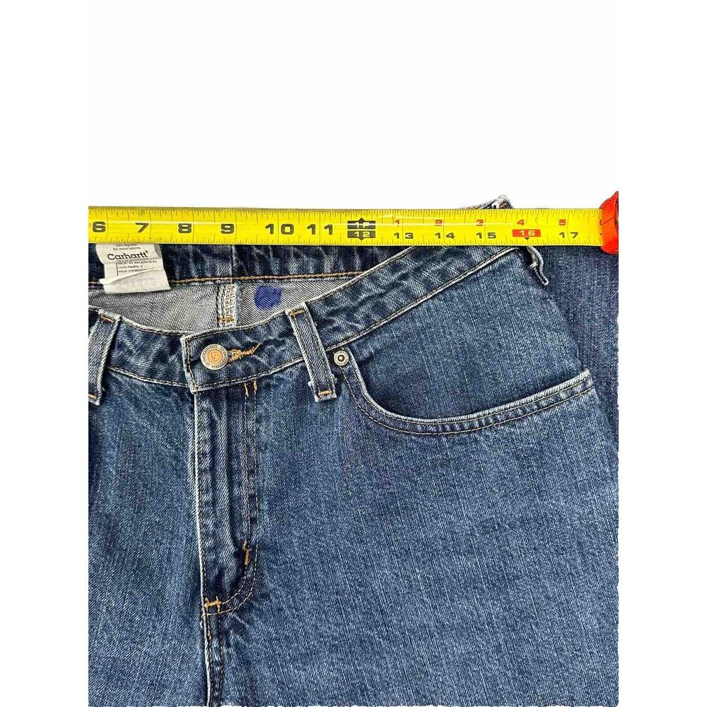 Carhartt WomensJeans Size 10 34 Workwear WB160 Denim Blue Medium Wash 10x34 - Picture 8 of 10